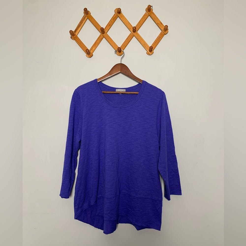 New w/ Defects Habitat Clothes to Live In Blue Cotton Langenlook Shirt Top SZ L